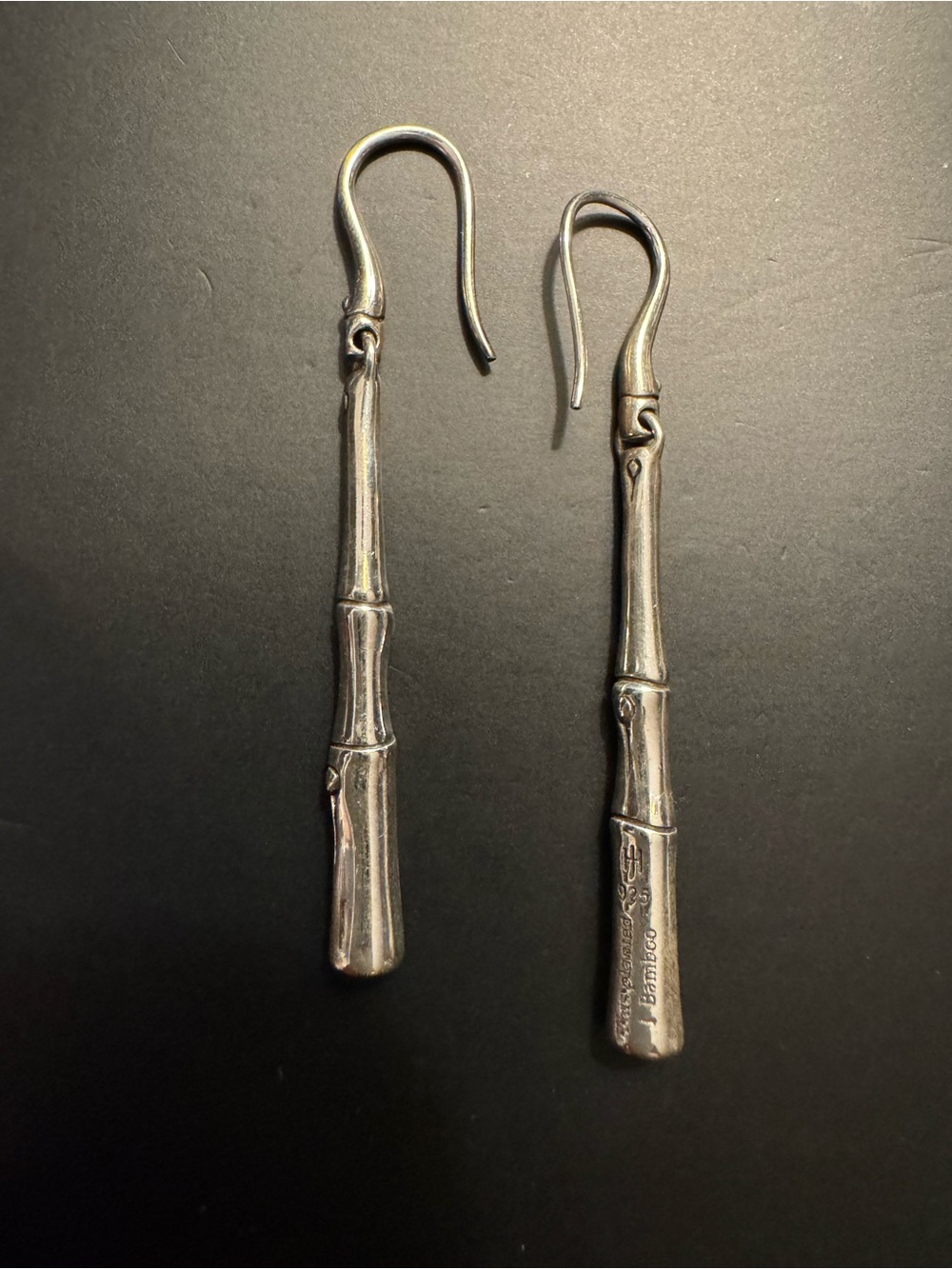 Sterling Silver Bamboo Earrings – 8.38g